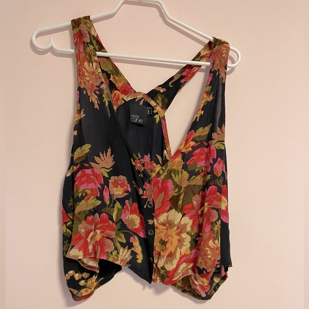 Cute float crop top tank